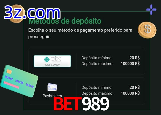 O cassino Bet989 oferece uma grande variedade de métodos de pagamento